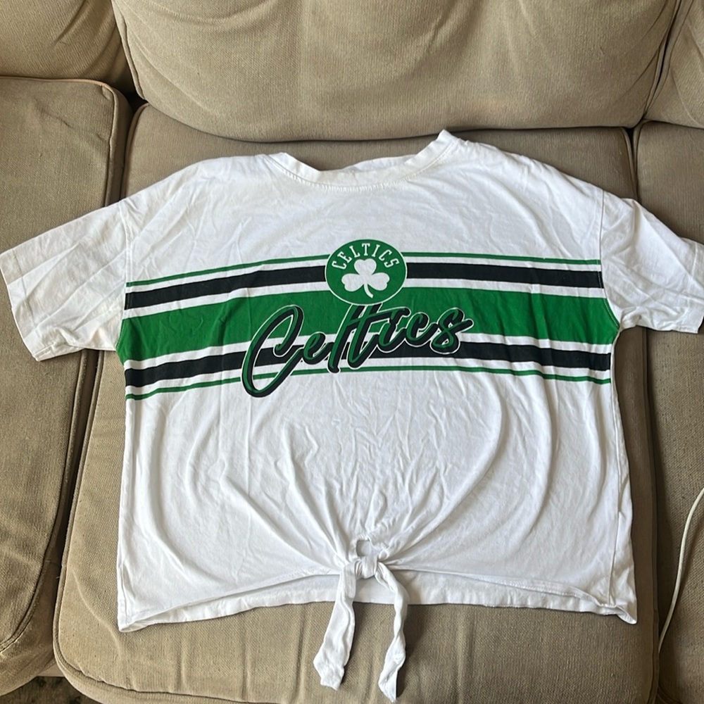 Tied crop Celtics tshirt